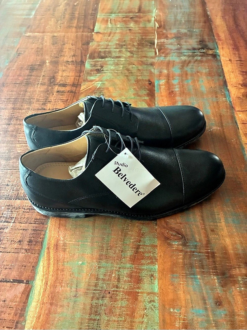 Studio Belvedere Duke Men's Leather Oxfords US 14 D NWT